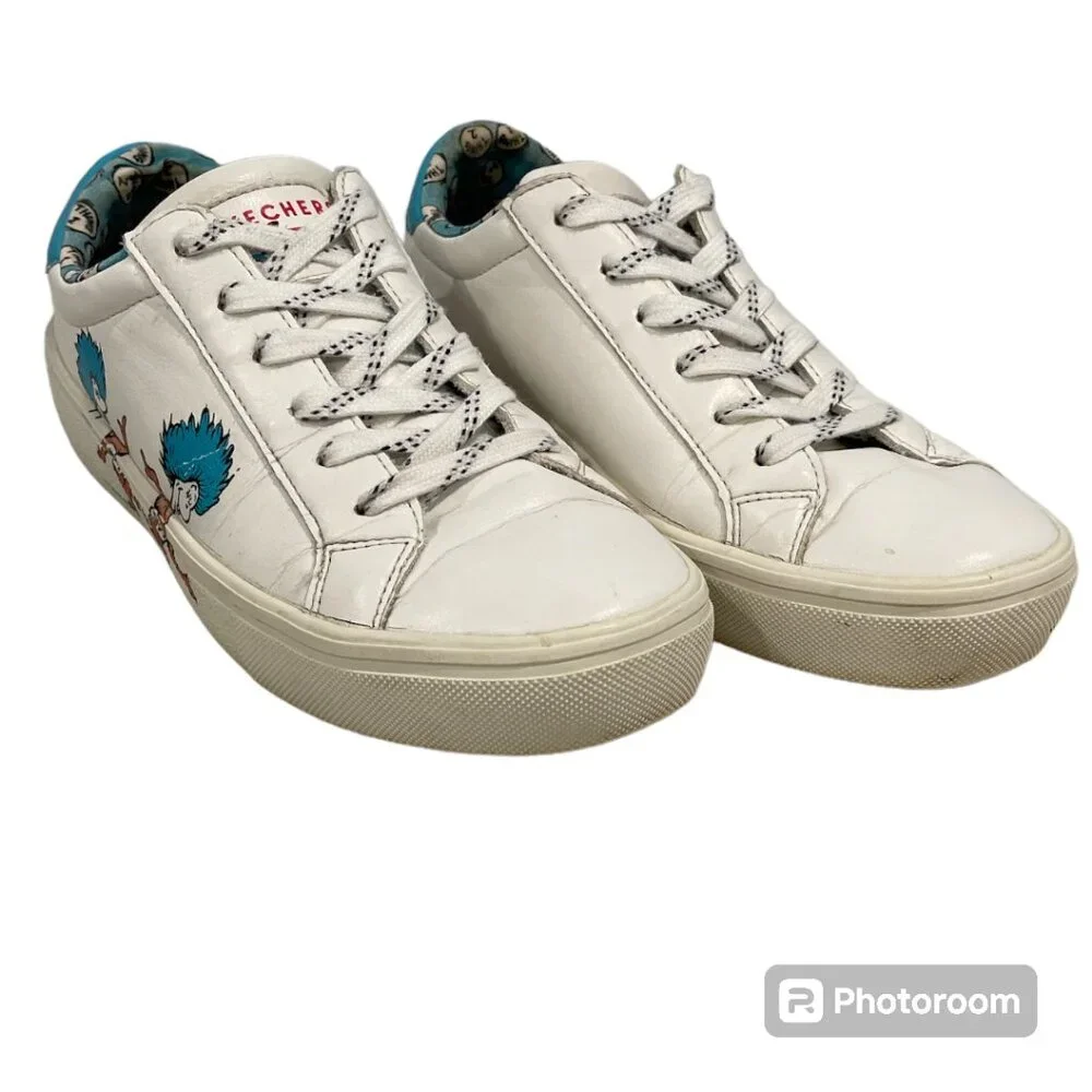 Skechers X Dr. Seuss Goldie 2.0 Two Things White Blue Red Sneaker Size 7… - Picture 7 of 9